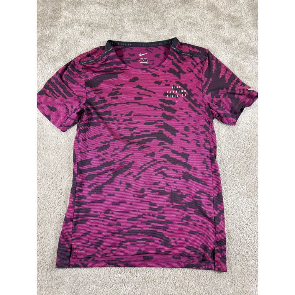 Nike Running Division Dri-FIT Shirt Mens Small Purple Abstract DM4636-610